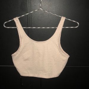 Express light pink eyelet cotton crop top